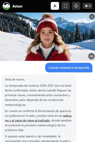 Chat con un’assistente con un volto che risponde a voce sull’inizio della stagione